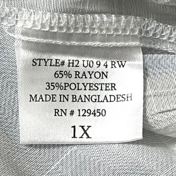 1X Womens Top Striped Lightweight 3/4 Tie-Sleeve Blouse by Dear Grace - Picture 4 of 12